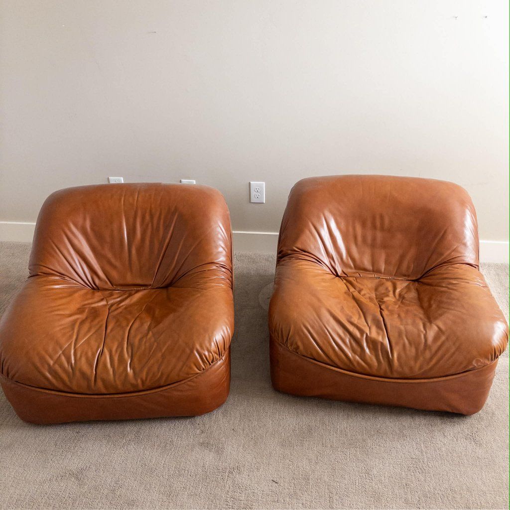 Vintage leather lounge chair from the late 60's-70