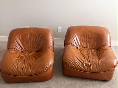 Vintage leather lounge chair from the late 60's-70