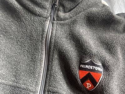 Men's Columbia Princeton University Gray Full-Zip Fleece Jacket - Embroidered Shield Patch - Size Medium