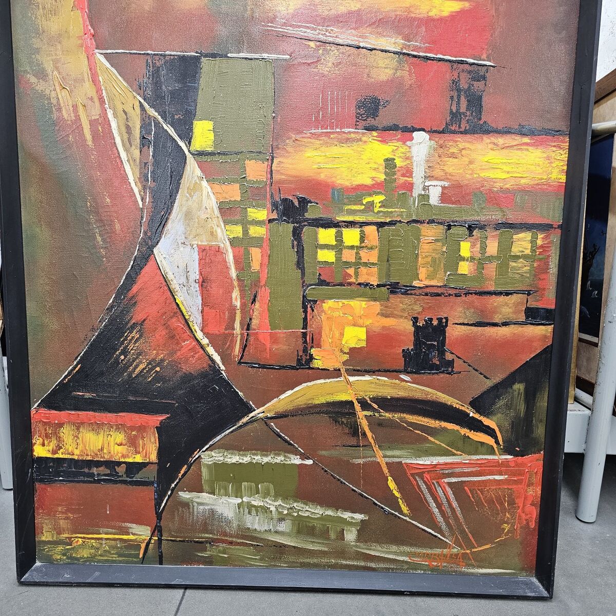 MCM Signed Abstract Painting