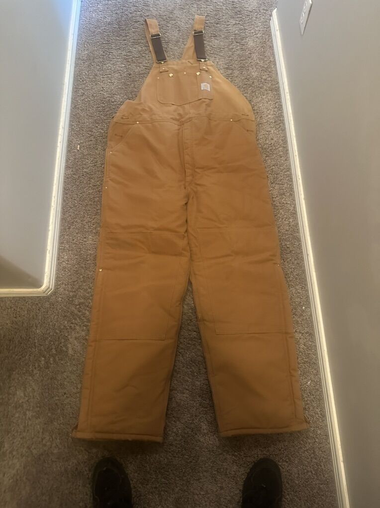 Insulated Carhartt Coveralls Bibs Snow Pants 46x34