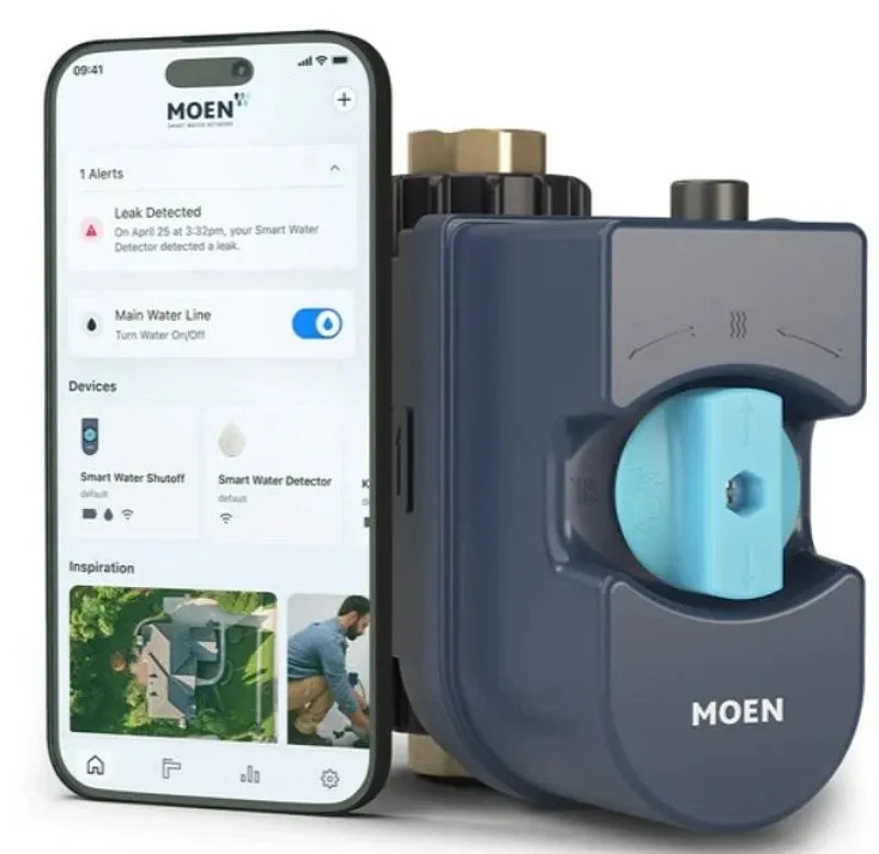 Moen smart leak detector and automatic shut off valve