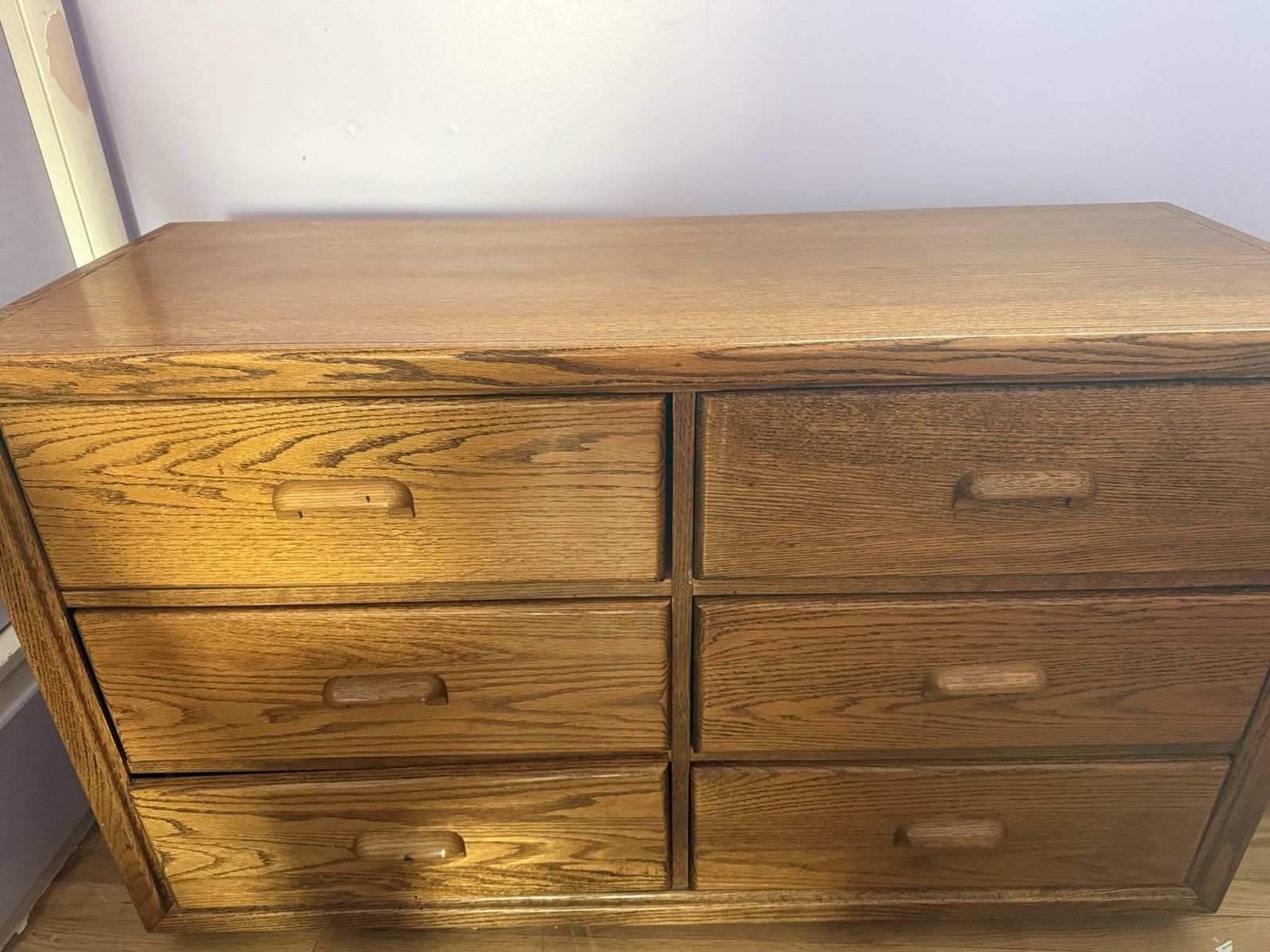 Wood Dresser 6-Drawer Chest 48"W x 28"H Storage Cabinet Bedroom Furniture