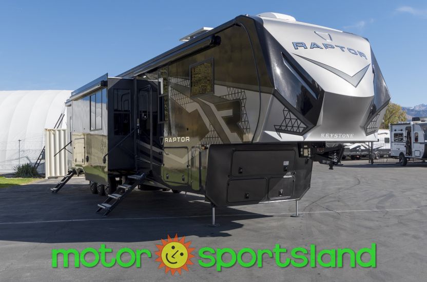 2026 Keystone Raptor 433 Toy Hauler Garage Rear Living Room U-Shaped Dinette Outdoor Kitchen