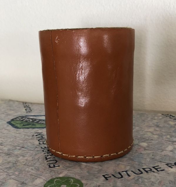 Vintage Stitched Leather Dice Cup, Dice Shaker