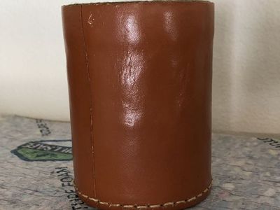 Vintage Stitched Leather Dice Cup, Dice Shaker
