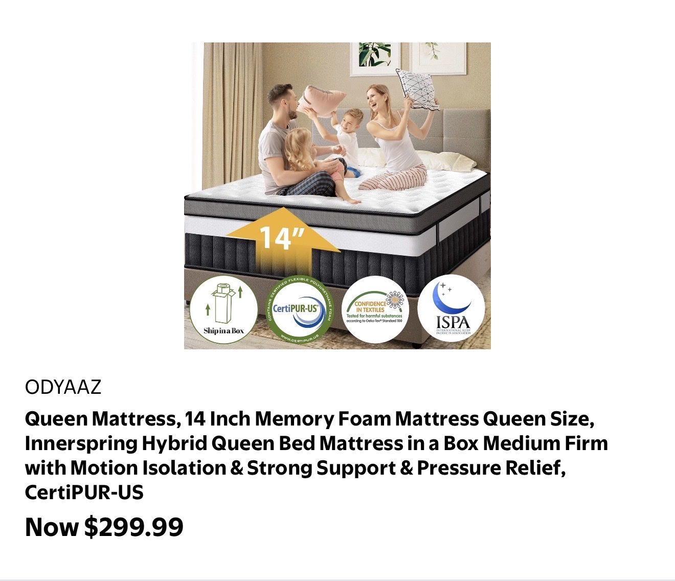 14” queen mattress