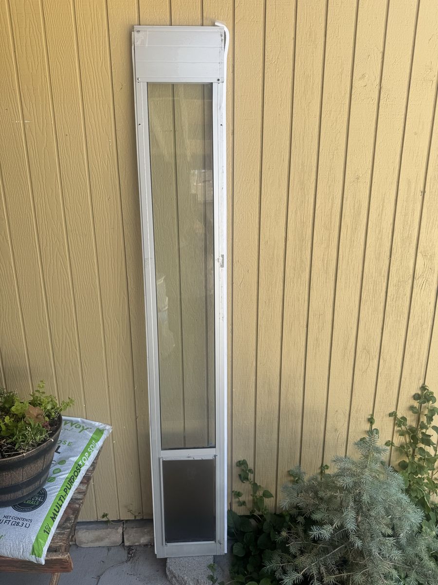 3 medium Patio Pet Door Insert - Aluminum Frame, Clear Glass, Adjustable Height for Sliding Doors