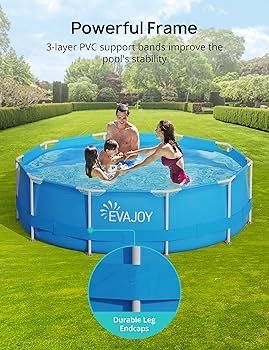 Framed Swimming Pool Set (EvaJoy)- 12ft x 30in Round Above Ground Pool