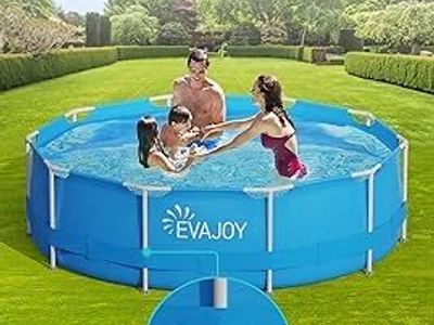 Framed Swimming Pool Set (EvaJoy)- 12ft x 30in Round Above Ground Pool