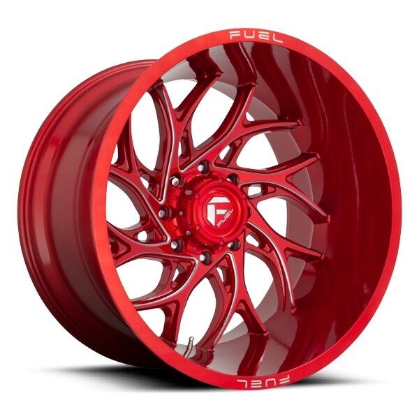 NEW FUEL D742 RUNNER 20X9 6X139.7 (6X5.5) GLOSS RED MILLED +01MM WHEEL (Qty 1) D74220908450