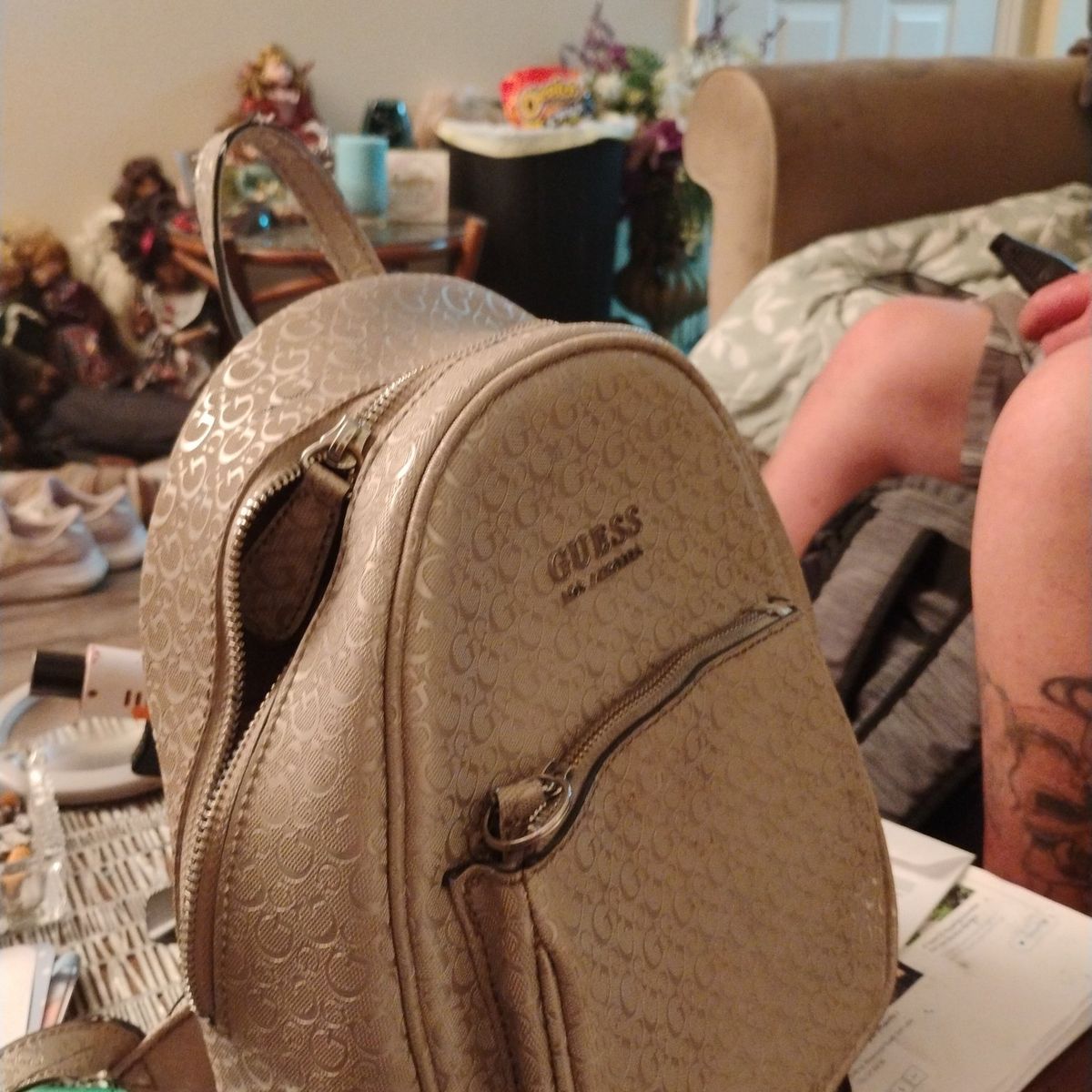 Beige Guess handbag Los Angeles