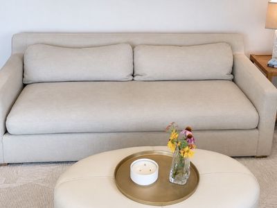 DownEast Home Feather Cloud Sofa – Gray / Off-White