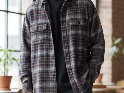ROWM (Dillard's exclusive) Men's Long Sleeve Textured Plaid Shirt - XL