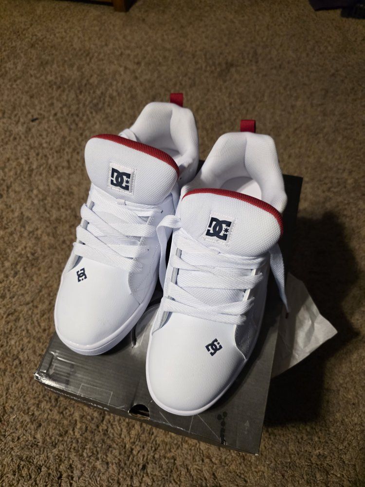 Brand new, never worn DC Court Graffiti White/Navy/Red Size 15