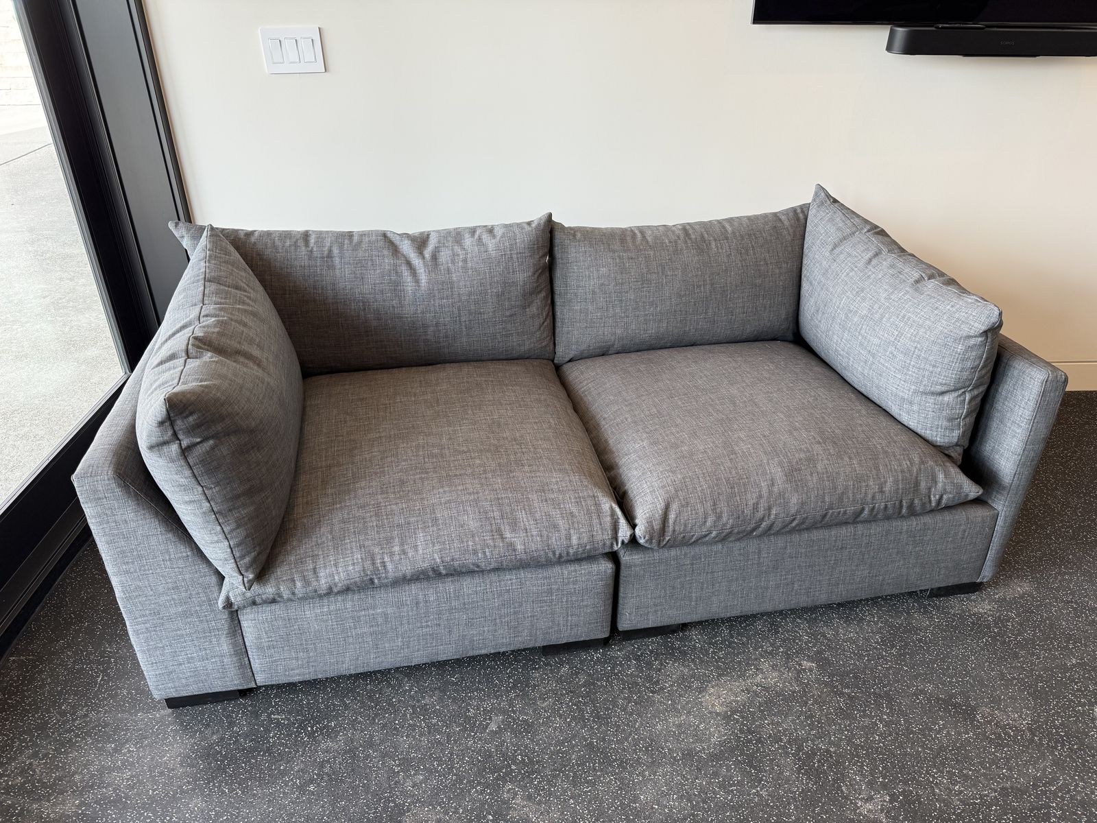 Four Hands Gray Bennett Charcoal Two-Piece Sectional Sofa