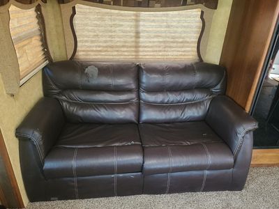 Brown Faux Leather Hide-A-Bed Sleeper Sofa Couch
