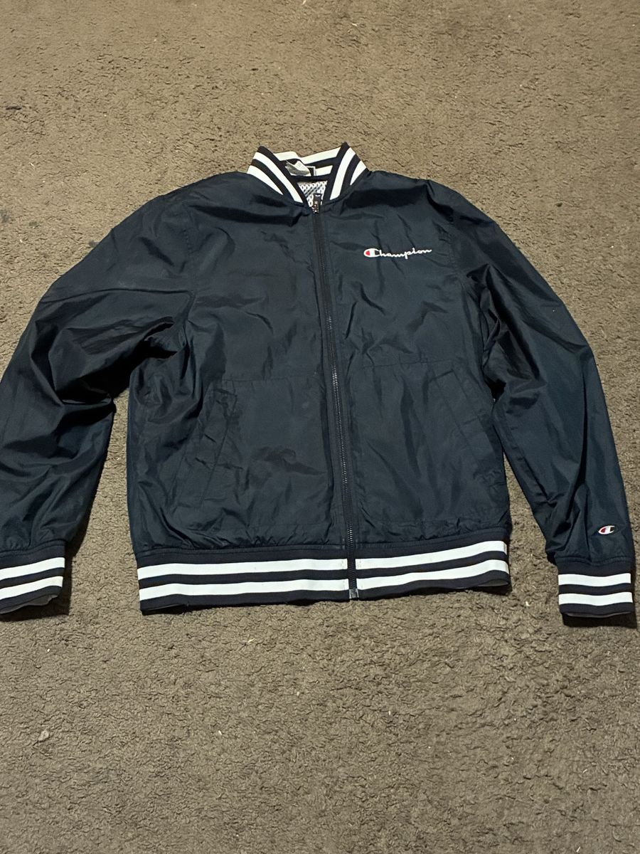 Champion Black White Striped Lightweight Jacket Mens M.(Digital payment only)
