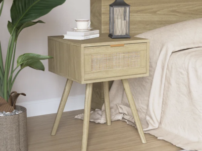 Mid Century Modern Beige Nightstand