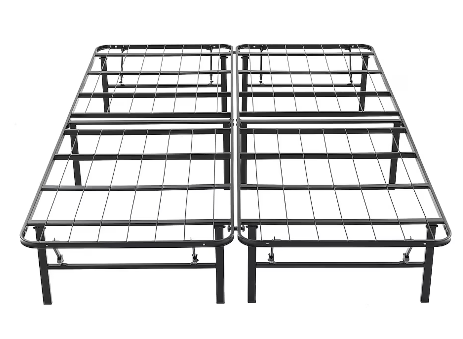 Folding Metal Bed Frame, 14 Inch Platform Mattress Foundation, Full