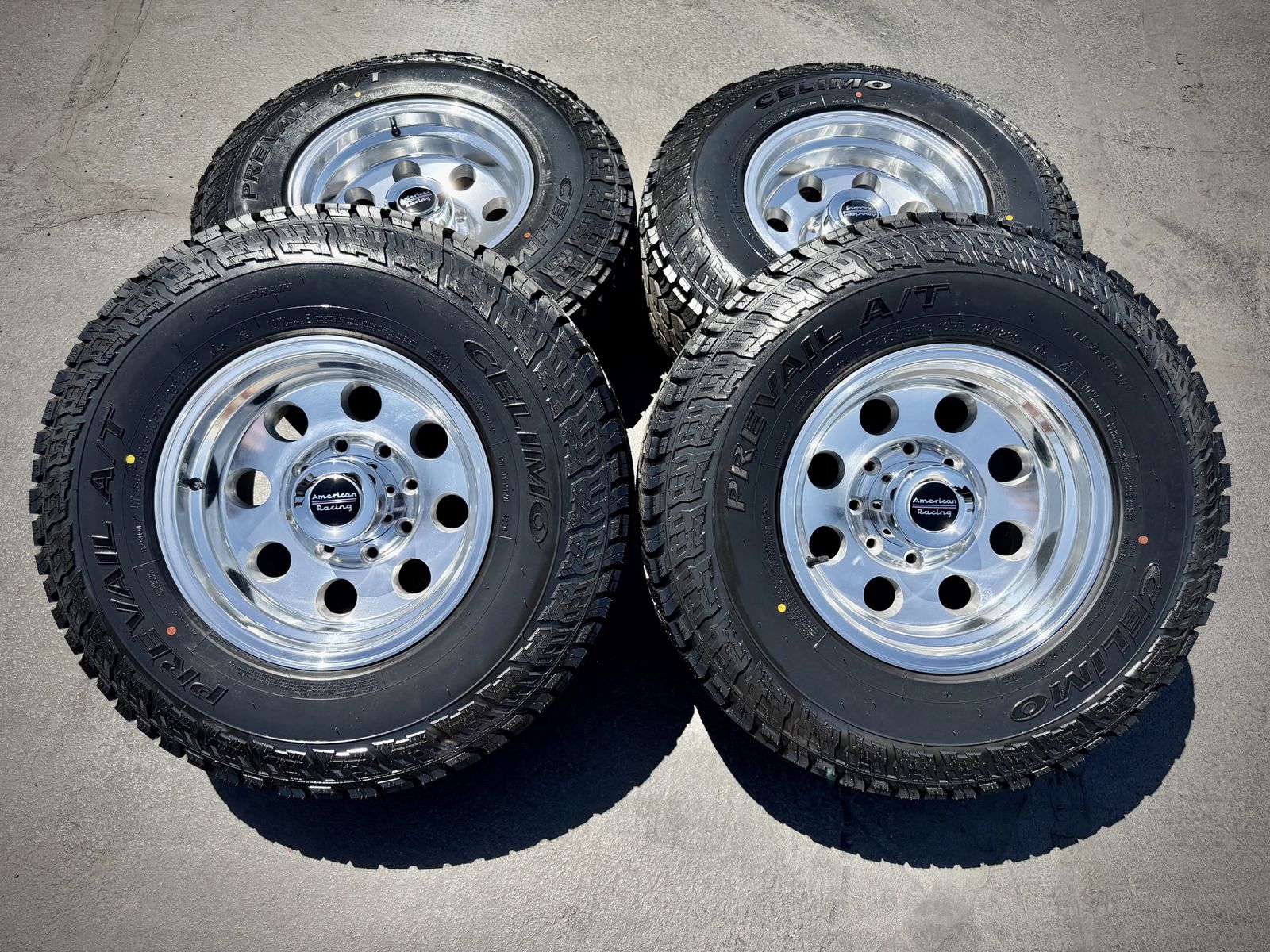 New American Racing Mod Polished Alloy LT285/75r16 AT 8x6.5 Dodge Ram Cummins OBS Chevy Silverado 2500 3500 Ford F250 F350 8 lug