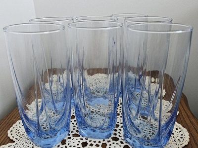 libby Blue Glass Tumblers