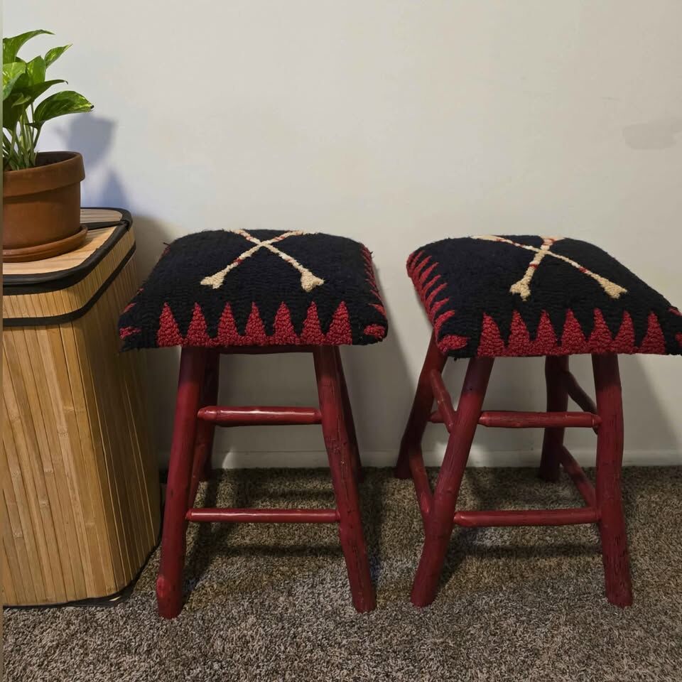 Chandler Four Corners Southwest Rustic Stools (Pair)