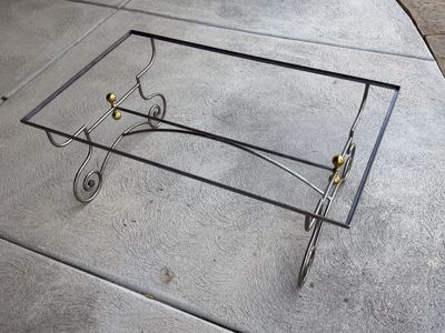 Wrought Iron and Brass Coffee Table Frame