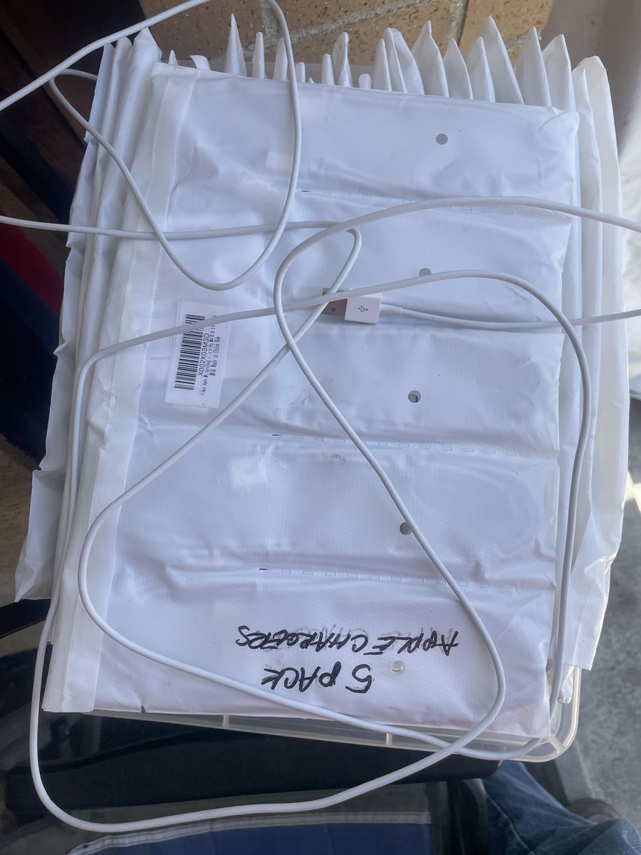Five. Pack Apple Chargers, Lightning