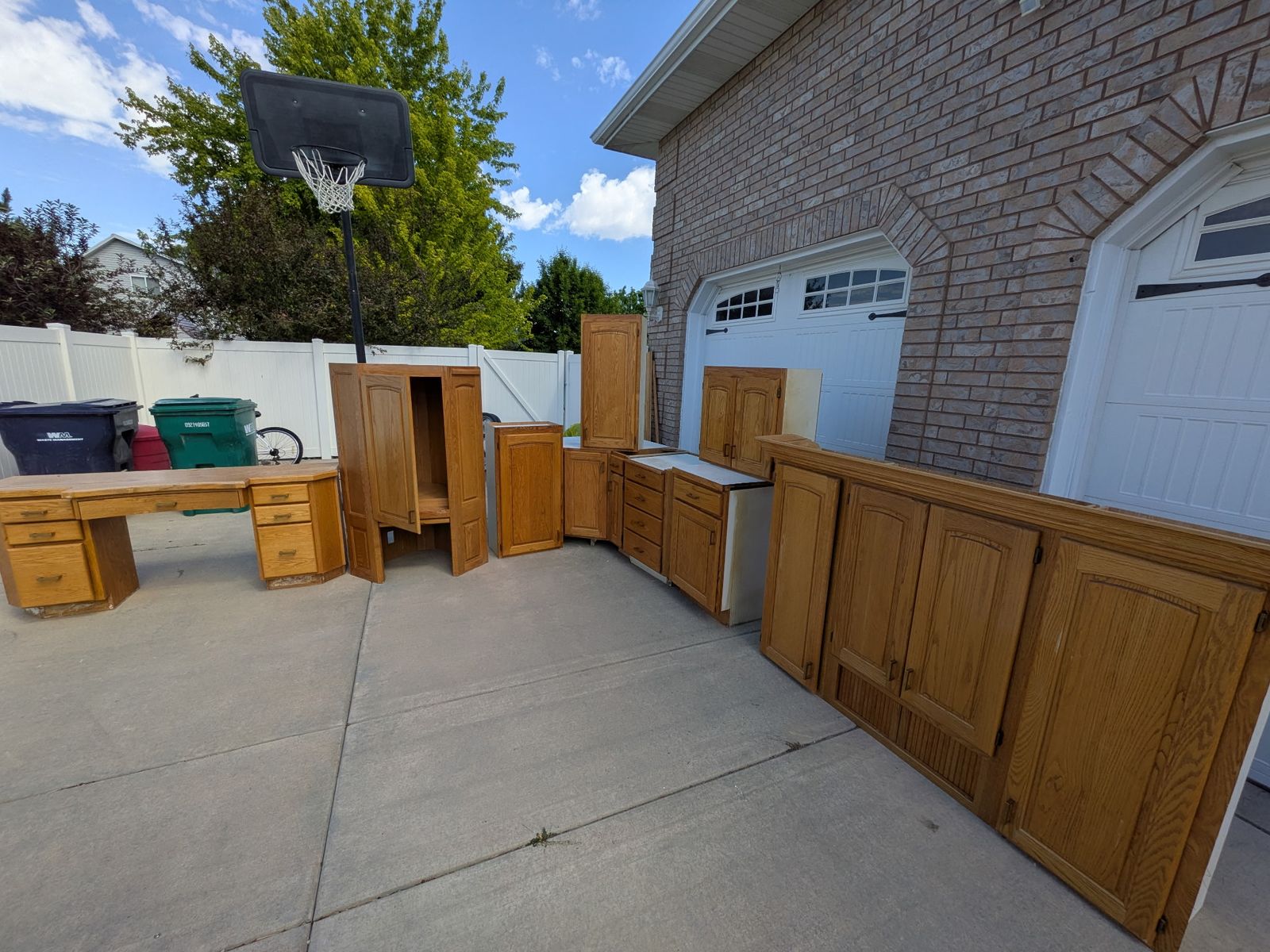 Oak cabinets