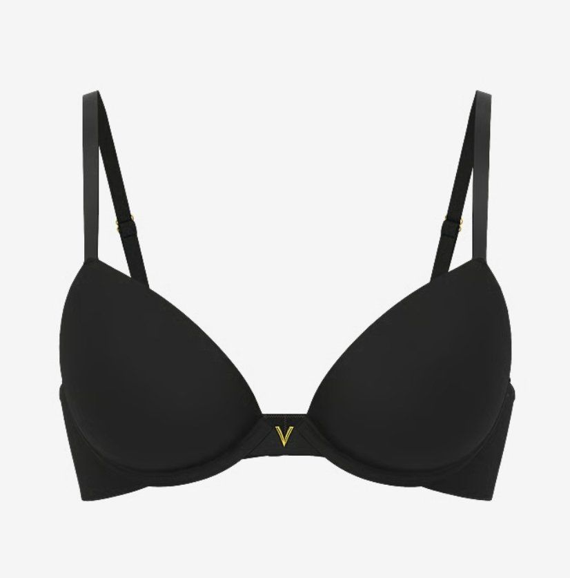 New! VICTORIA'S SECRET 44D LOVE CLOUD Smooth Push-Up Bra Black Plunge