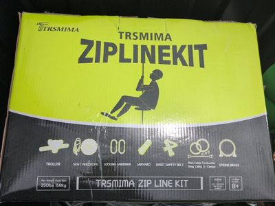 TRSMIMA Zipline Kit - 350lb Max Weight, Complete with Spring Brake & Safety Belt