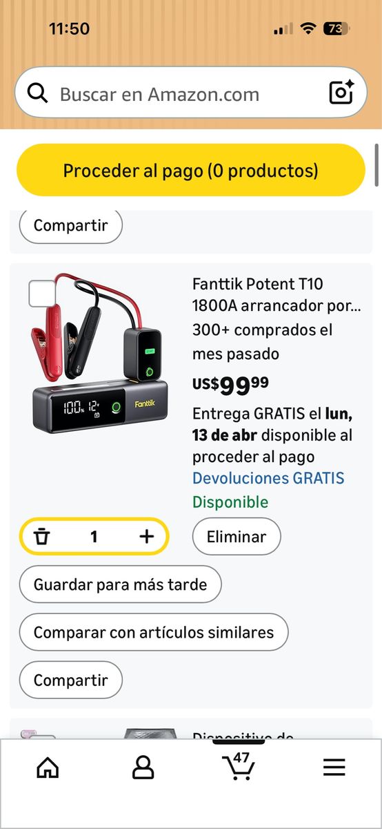 Portable Jump Starter, 12,000 mAh Power Bank, Safe