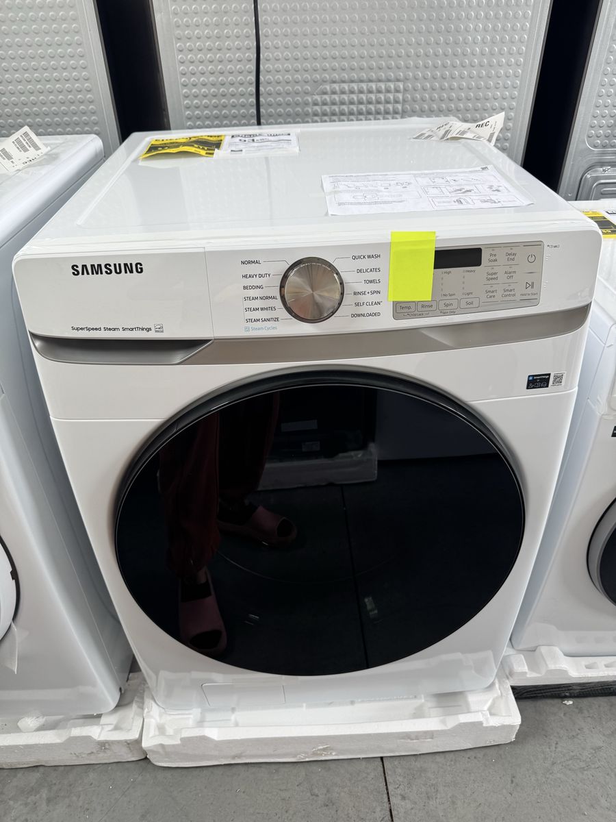 New Open Box Samsung - 4.5 Cu. Ft. High-Efficiency Stackable Smart Front Load Washer with Steam and Super Speed Wash