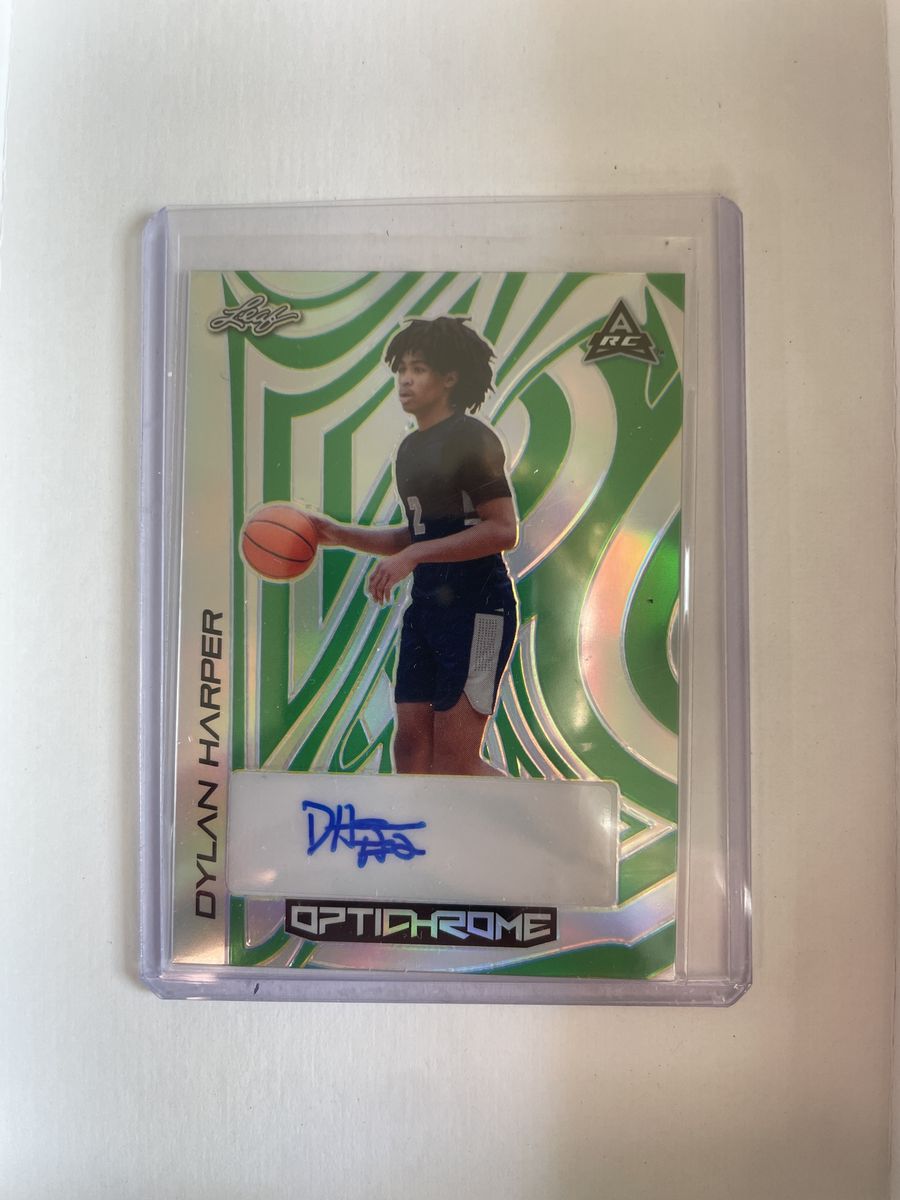 2022-2023 Leaf Optichrome Dylan Harper Signed High School Rookie Card 1/6 Basketball RC Autograph