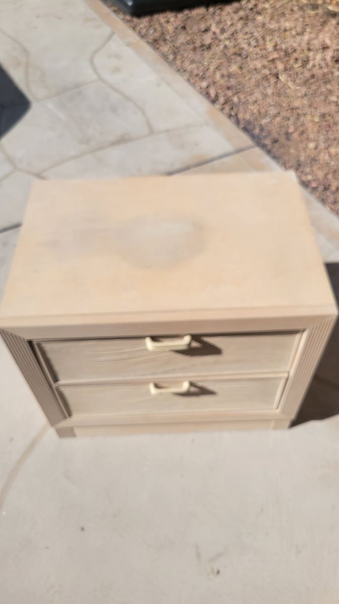 2 Small 2-Drawer Nightstands / End Tables - Light Wood Tone