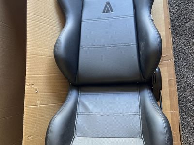 Set of Custom Black/Gray Perforated Leather Racing Seat - Universal Fit