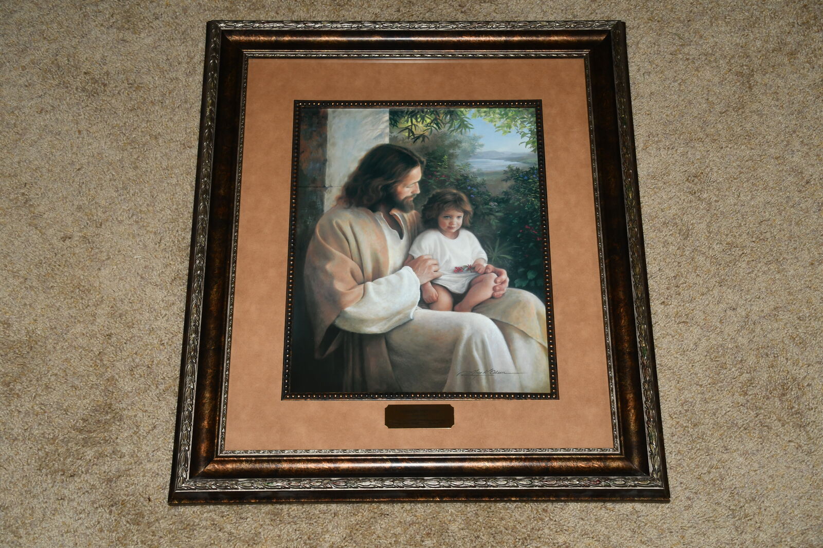 "FOREVER & EVER" PICTURE ~ JESUS with CHILD ~ GREG OLSEN ~ 20" x 23" FRAMED ~ BEAUTIFUL!