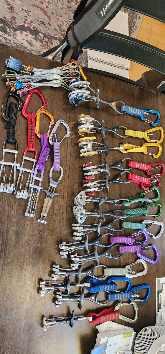 Climbing trad gear, mostly c4 cams