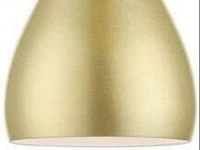 Livex Lighting Mini Pendant, Soft Gold with Polished Brass Accents