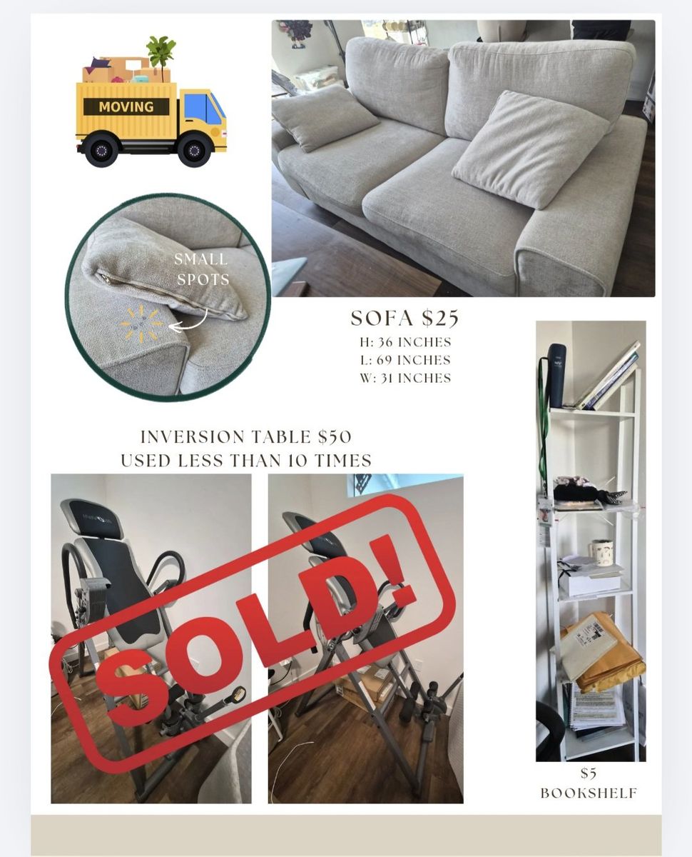 Furniture for sale - will sell each for $10