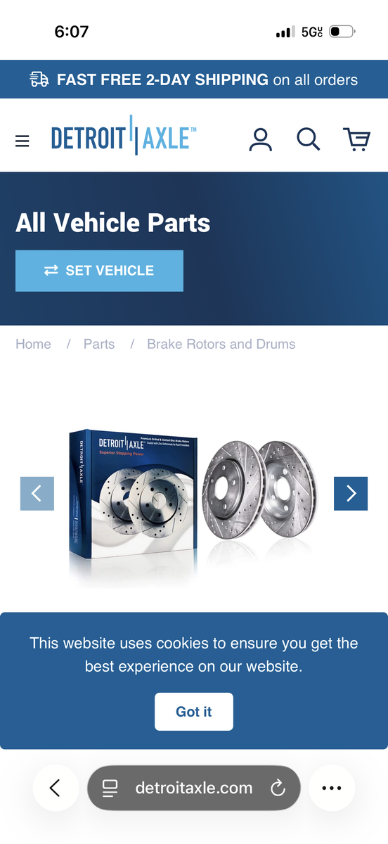 Brand new Rear Drilled and Slotted brake rotors, part number: S-55179