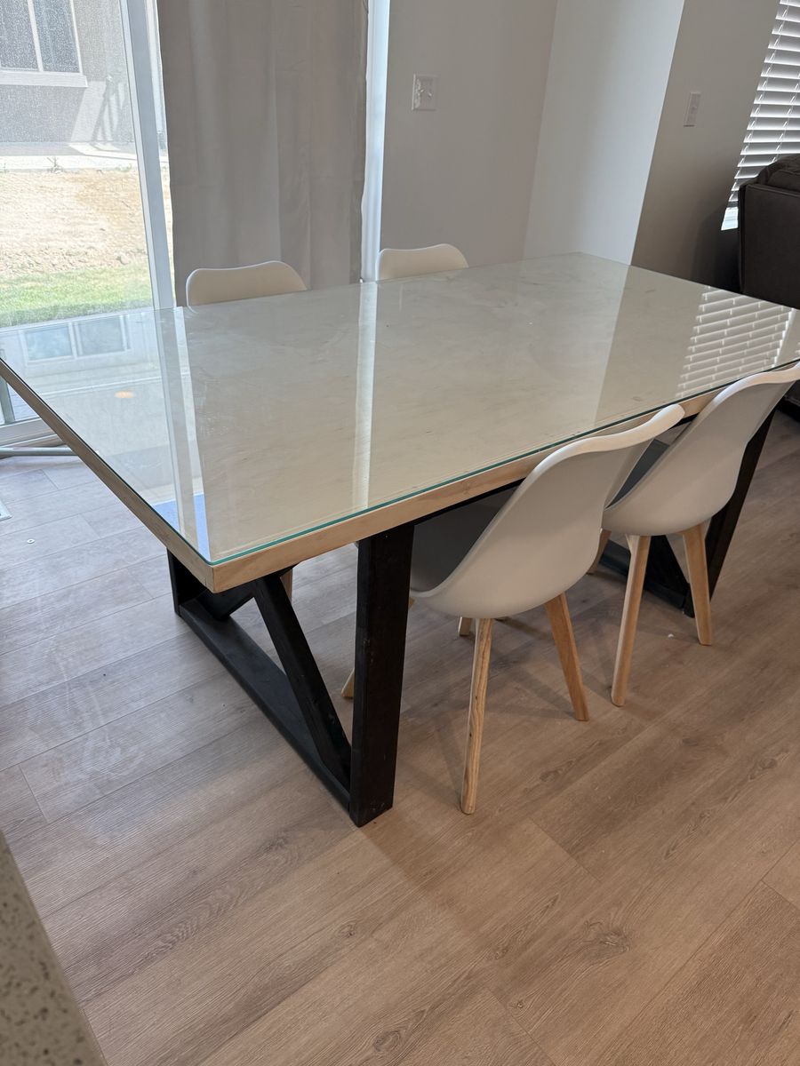 Nice glass top kitchen table