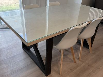 Nice glass top kitchen table