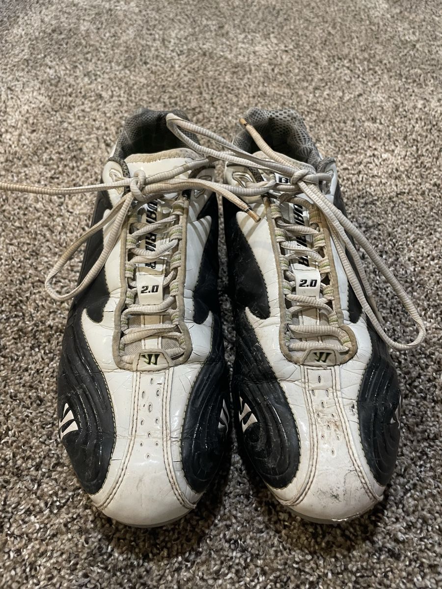Warrior 2.0 Men's Lacrosse Cleats Black White Size 11 Low Top Athletic Shoes