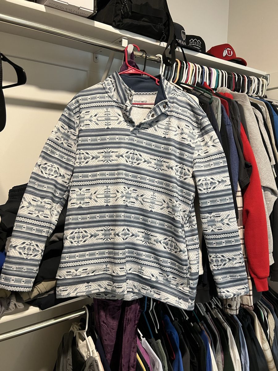 Department West Men's XL Southwestern Aztec Print Quarter Snap Fleece Pullover Sweatshirt