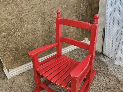 Kid's Red Wooden Rocking Chair - Classic Design