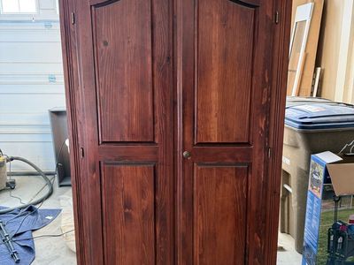 Solid Wood Arched Top Armoire Wardrobe