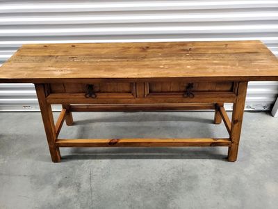 Rustic End Table with Drawers