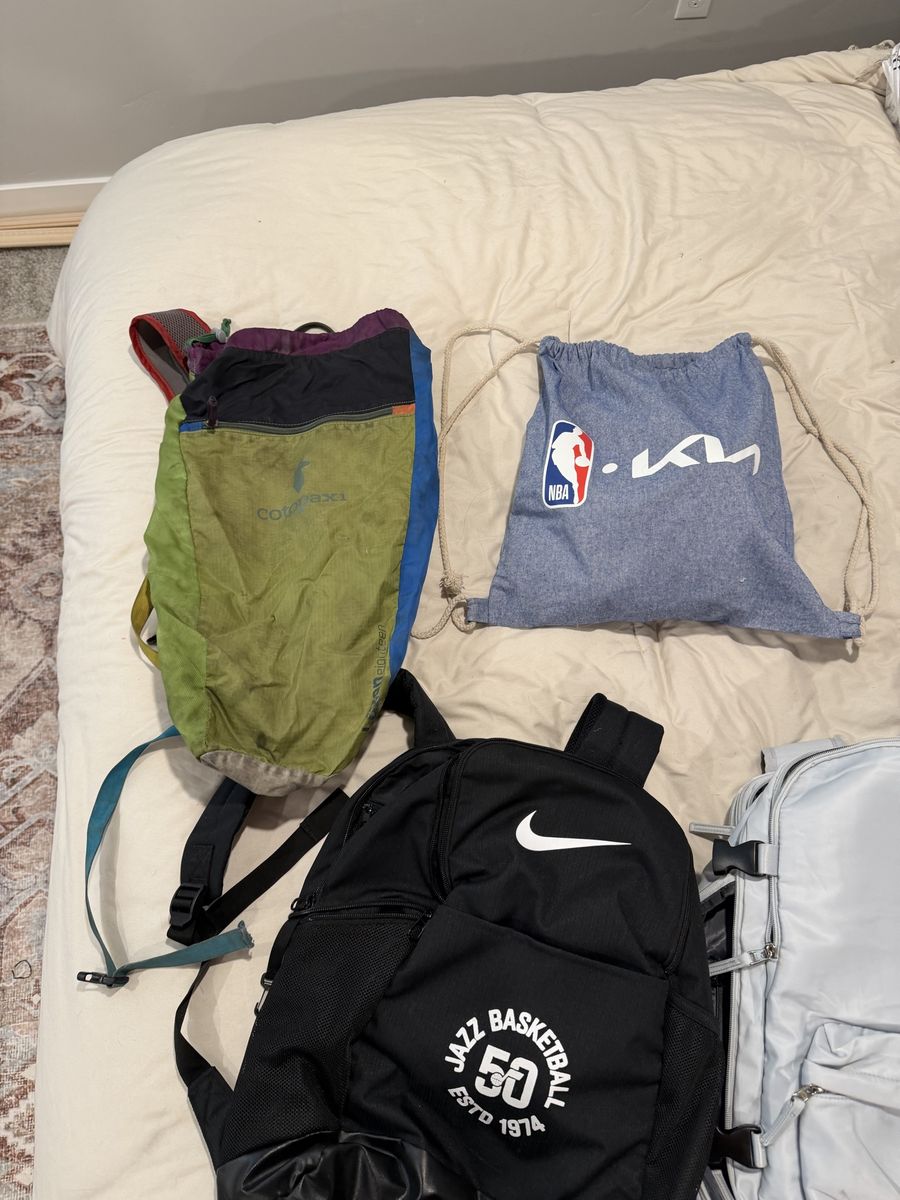 Assorted Used Backpacks & Bags - Cotopaxi, Nike, NBA Kia - Good Condition Lot